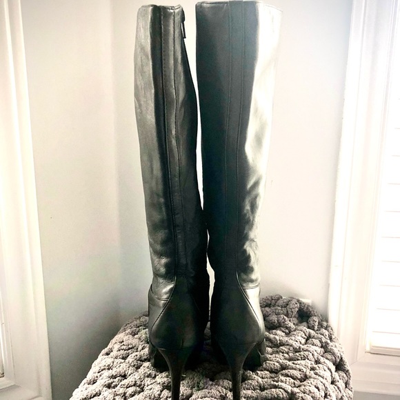 Knee High Leather Stiletto Boots - Picture 2 of 8